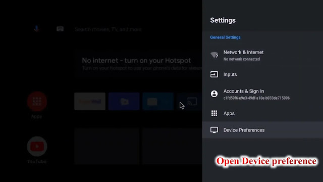 settings opened in mi tv open settings in mi tv