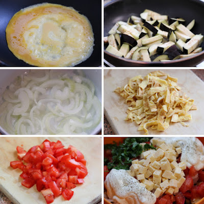 Вкуснейший салат из баклажан с яичными блинчиками!