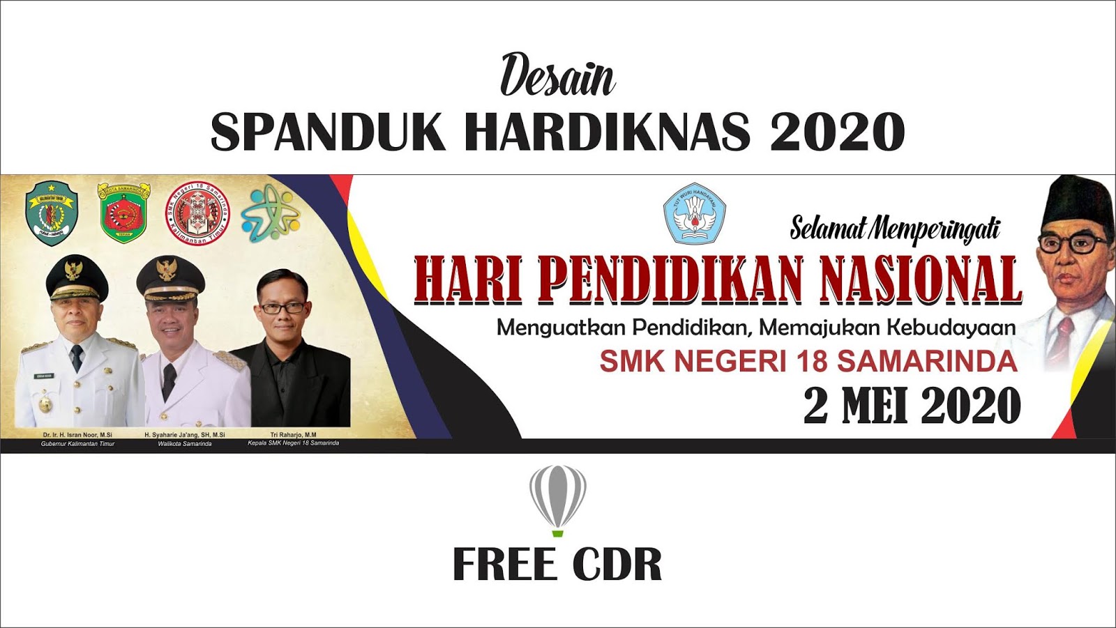 Desain Spanduk HARDIKNAS 2020 Format CorelDraw ( Free CDR