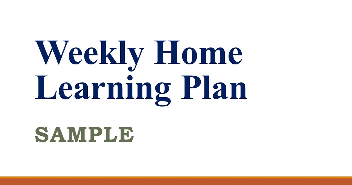 New sample weekly home learning plan deped tambayan