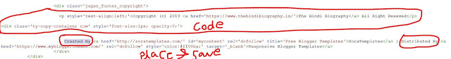 how to remove footer credit in blogger