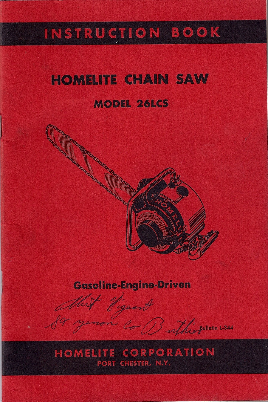 VINTAGE CHAINSAW COLLECTION HOMELITE 26LCS.