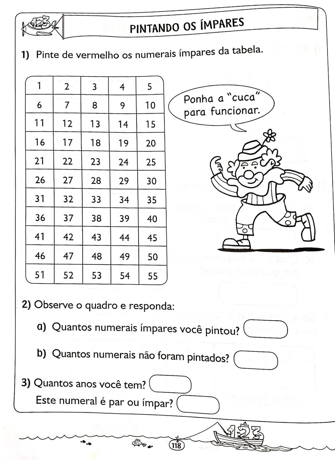 Colorir Números Pares e Ímpares em COQUINHOS