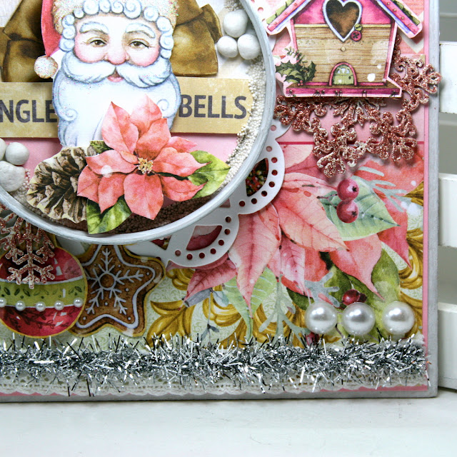 Jingle Bells Shabby Chic Christmas Wall Hanging Ginny Nemchak BoBunny Carousel Christmas