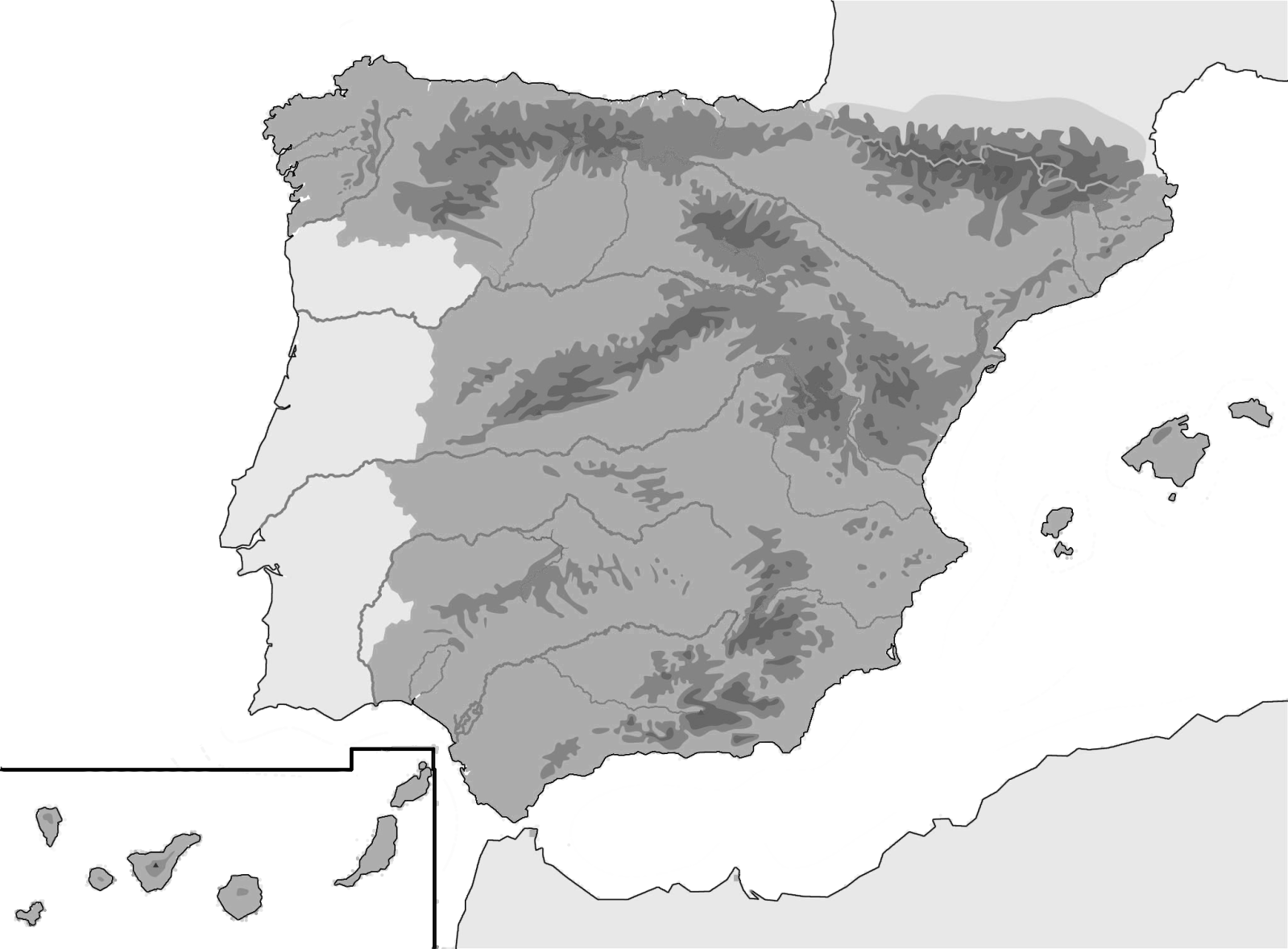 Escuela Bloguera Mapa Físico De España