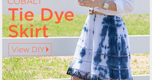 iLoveToCreate Blog: Cobalt and White Tie Dyed Skirt
