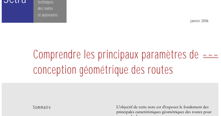 Conception géometrique de la route Explication des principaux paramètres