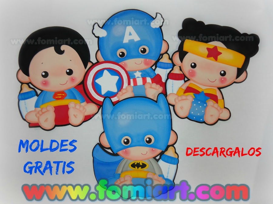 super heroes babys gratis moldes