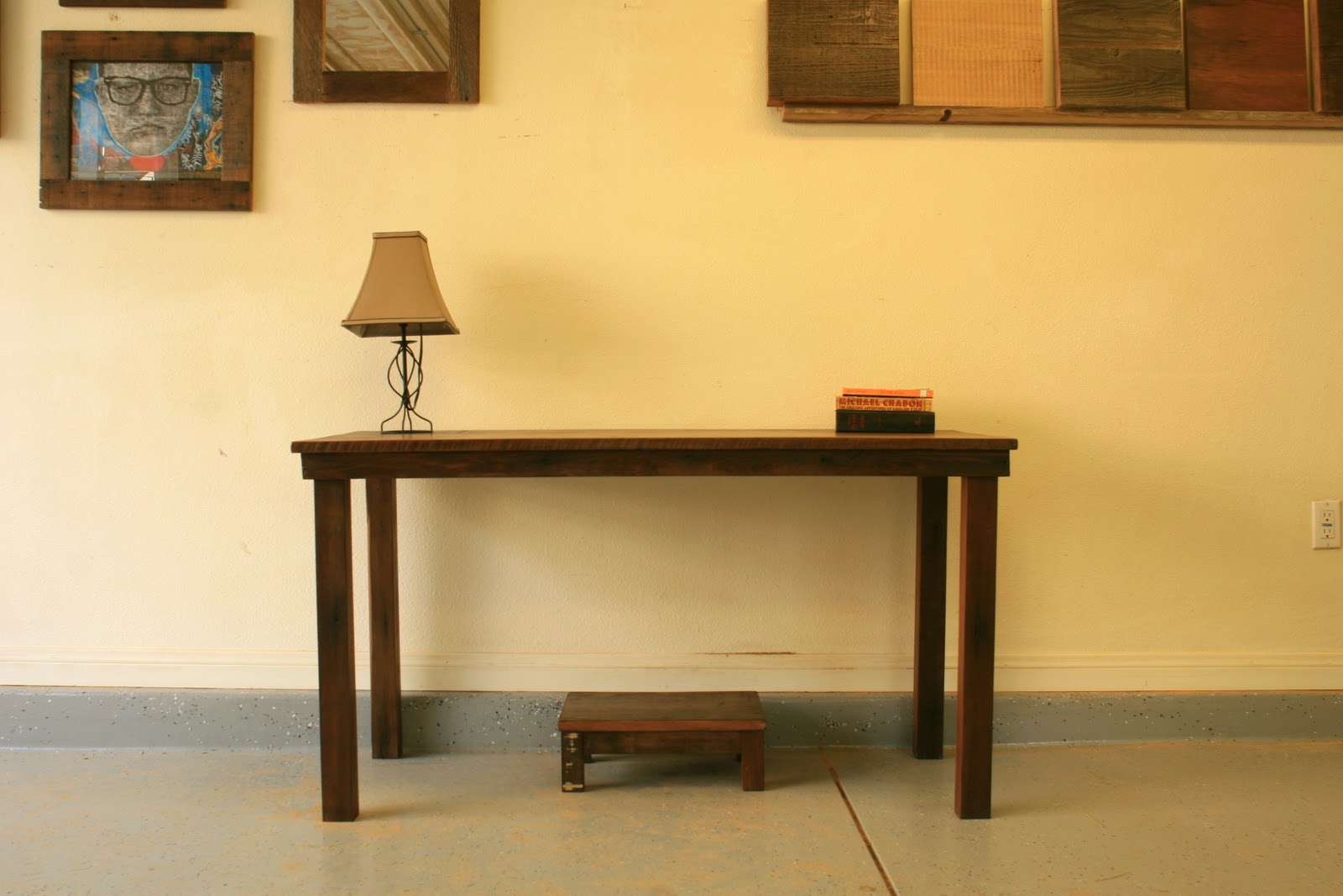 Arbor Exchange Reclaimed Wood Furniture Redwood Desk + Foot Stool