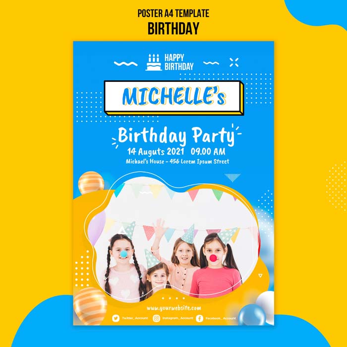 Birthday Poster Template With Photo Free Download Birthday Poster Template With Photo