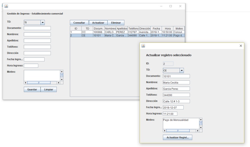 CRUD en Java Actualizar registros