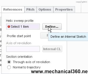 helical spring in creo elements pro