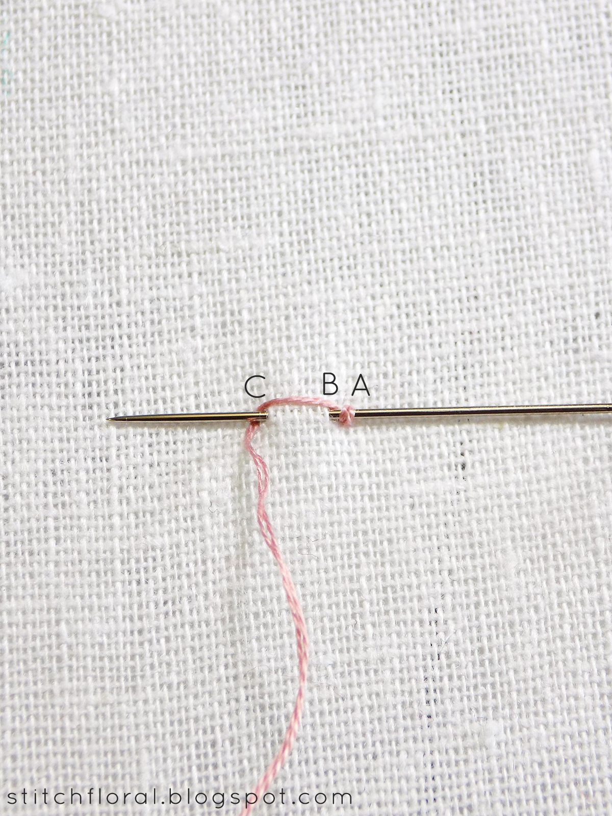 Cable chain stitch & knotted cable stitch and coral stitch Stitch Floral