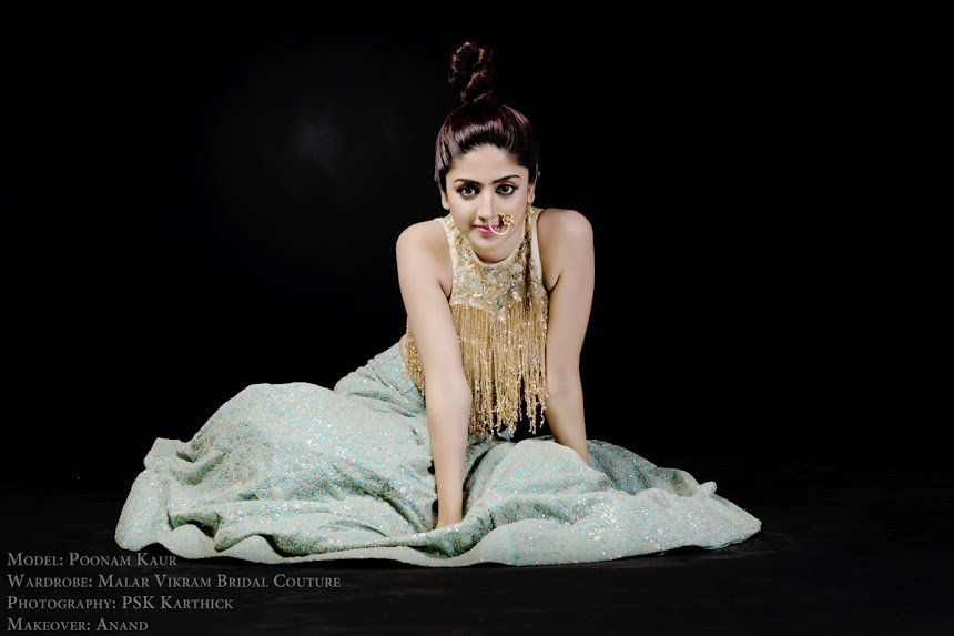 Poonam Kaur stills in Malar Vikram Bridal Couture