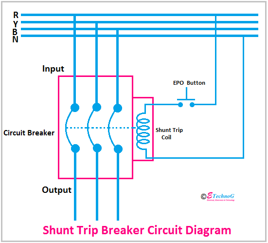 eaton shunt trip breaker wiring