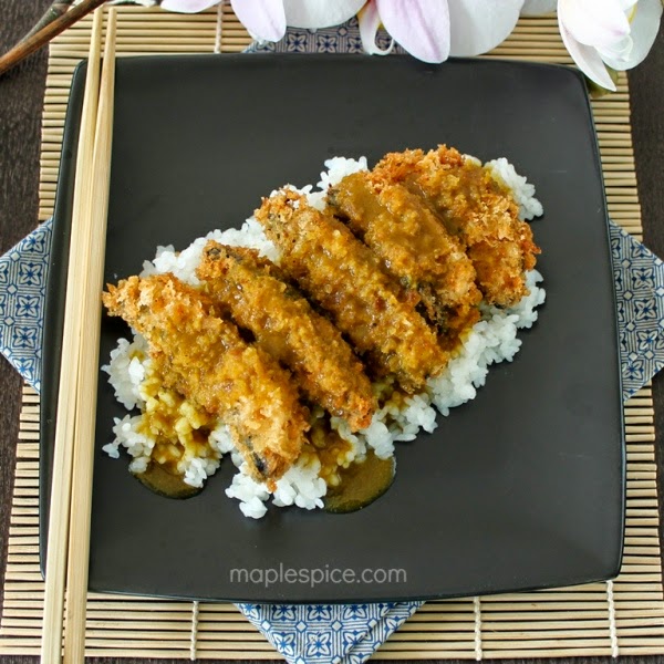 Portobello Mushroom Katsu Curry with Japanese Rice - Vegan.