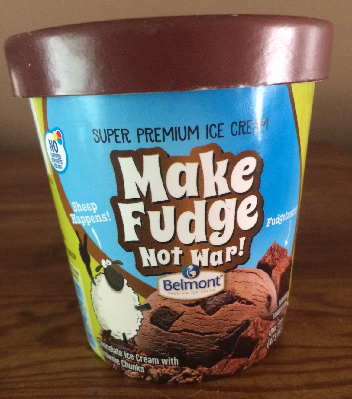 The Budget Reviews Belmont Make Fudge Not War Super Premium Ice Cream Pint (Aldi)