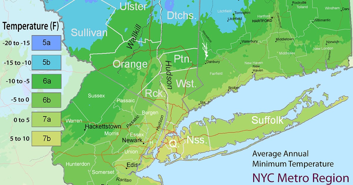 Mound Nyc Metro Region Plant Hardiness Zone Map