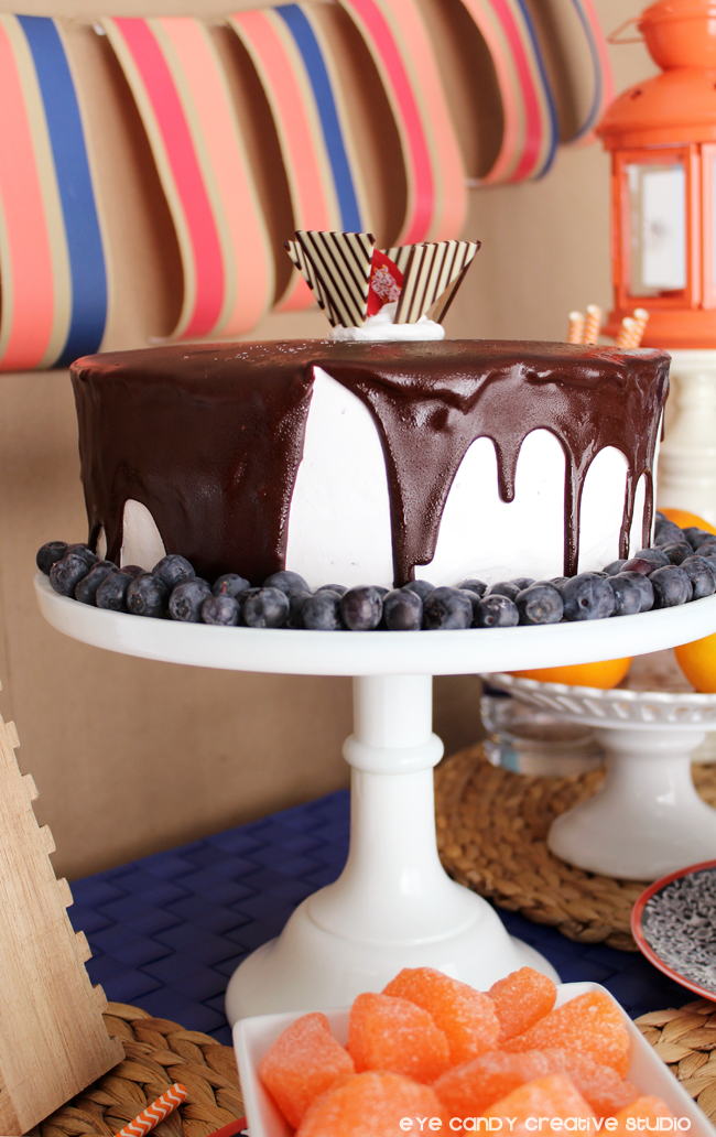 ice cream cake, cake stand, Cold Stone, dessert table ideas, Father's Day