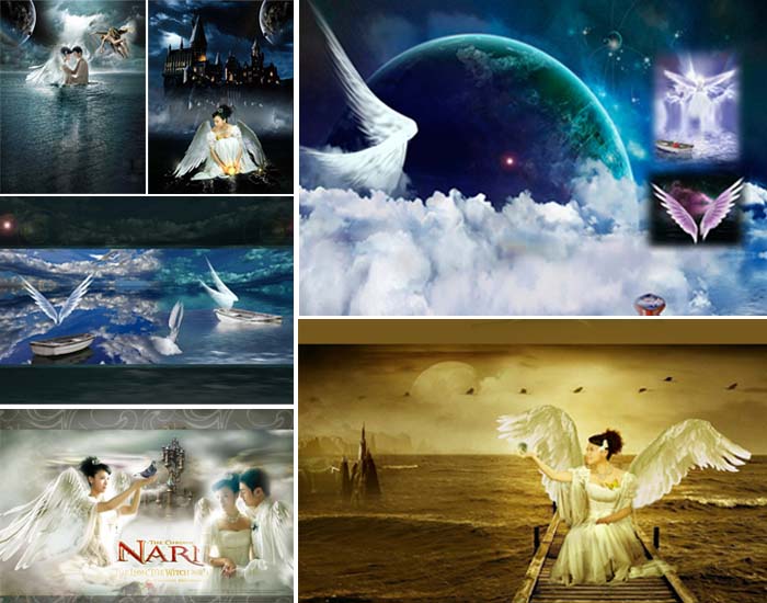 Dream Wings Angels PSD Backgrounds Pack Free Download Dream Wings Angels PSD Backgrounds