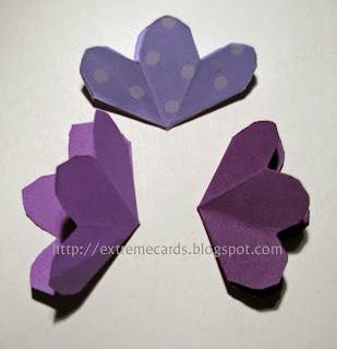 three flower pop up card flattened flowers