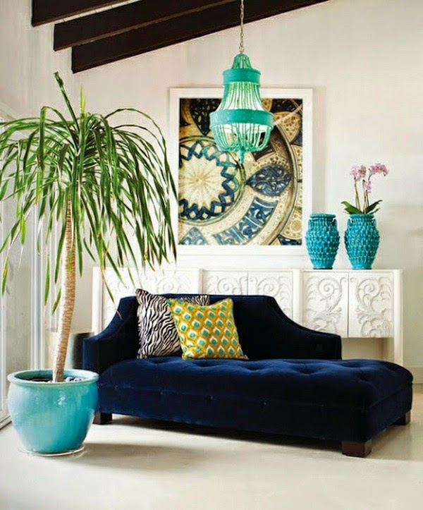The turquoise chandeliers