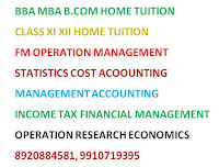 RBL Academy provides Best coaching, home tutor home tuition, online coaching classes, Project and assignment solutions for all subjects of Class 11 and 12 Accounts, Business Studies and economics. Home tuition for BBA, B.Com, MBA, CA, CS and CMA all subjects Financial management, Cost Accounting, Management Accounting, Corporate Finance, Business Statistics, Economics, Income Tax, Financial Accounting, Operation Research, Operation Management, Business Statistics, Investment Management, Security analysis and Portfolio Management, Corporate Accounting, Research methodology, Corporate tax Planning, Strategic Financial Management, Advance Cost Accounting, Financial Derivatives and all other subjects as per requirement of students are also offered.