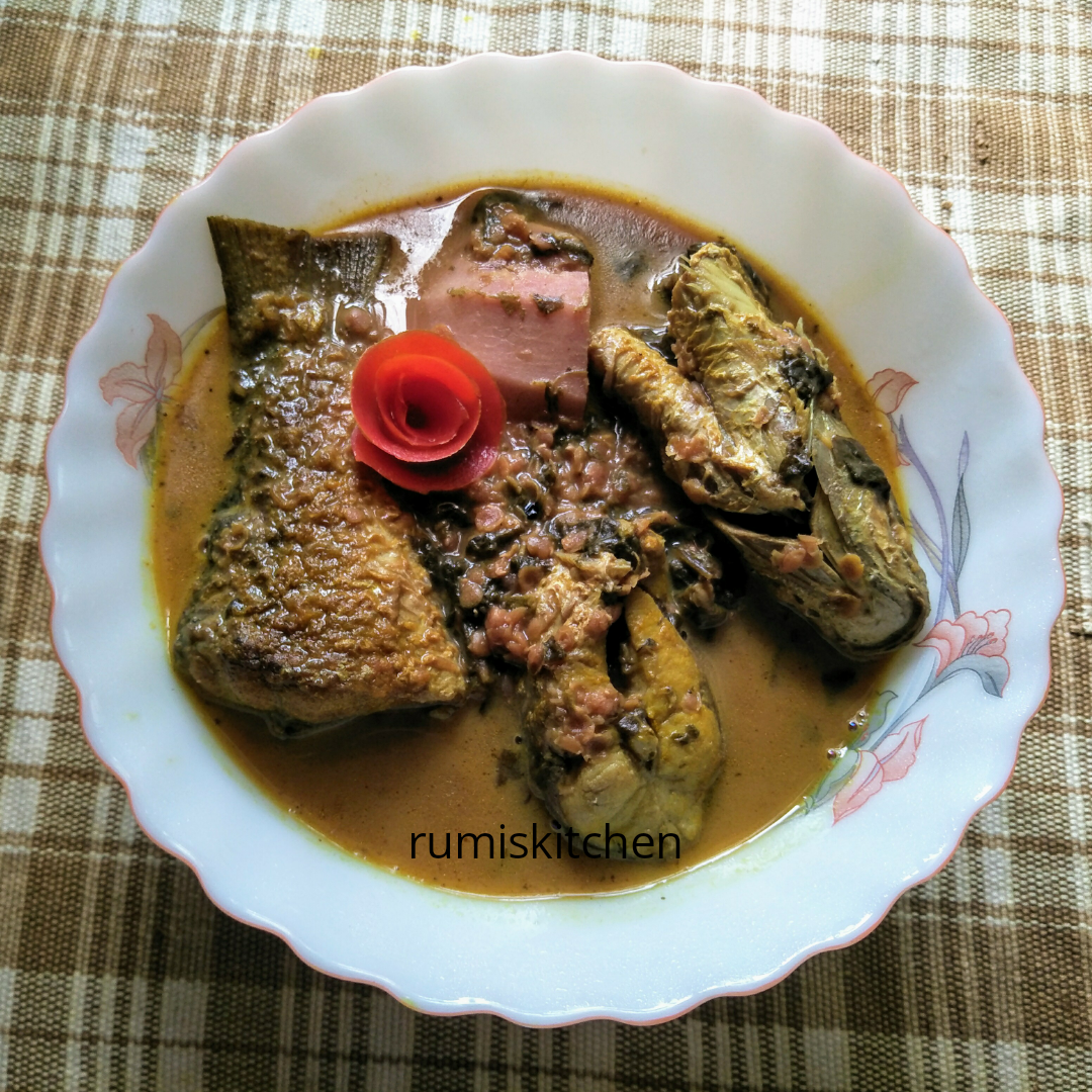 Fish and False Roselle leaves Curry