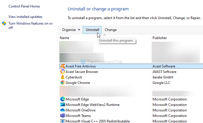 Windows 11/10에서 Avast 바이러스 백신을 제거하는 방법