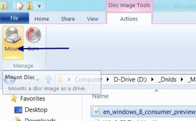 Смонтировать или размонтировать файл ISO в Windows 10