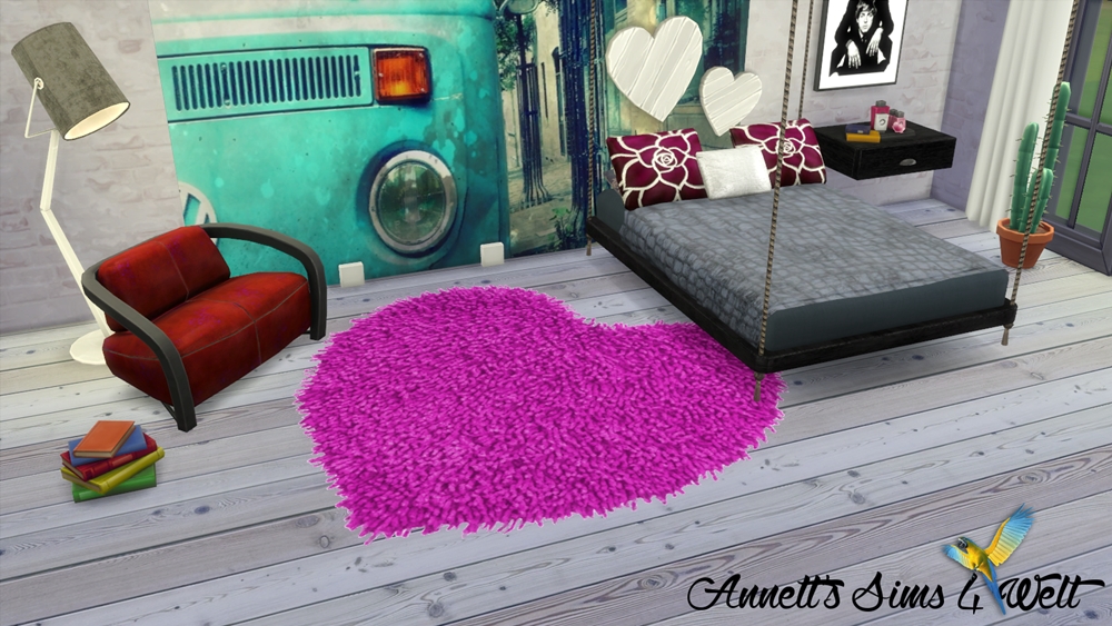 Sims 4 Welt Fluffy Rugs Hearts Update 07.07.2016