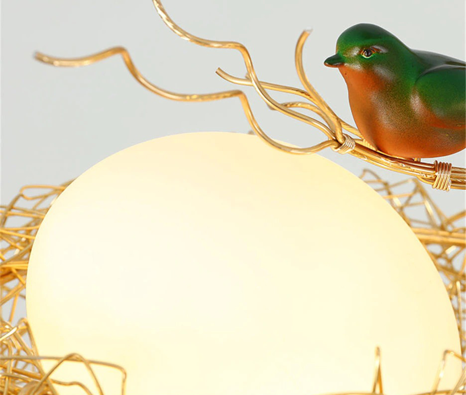 Modern Bird Nest Glass Chandelier E27 Gold Pendant Light Ceiling Lamp