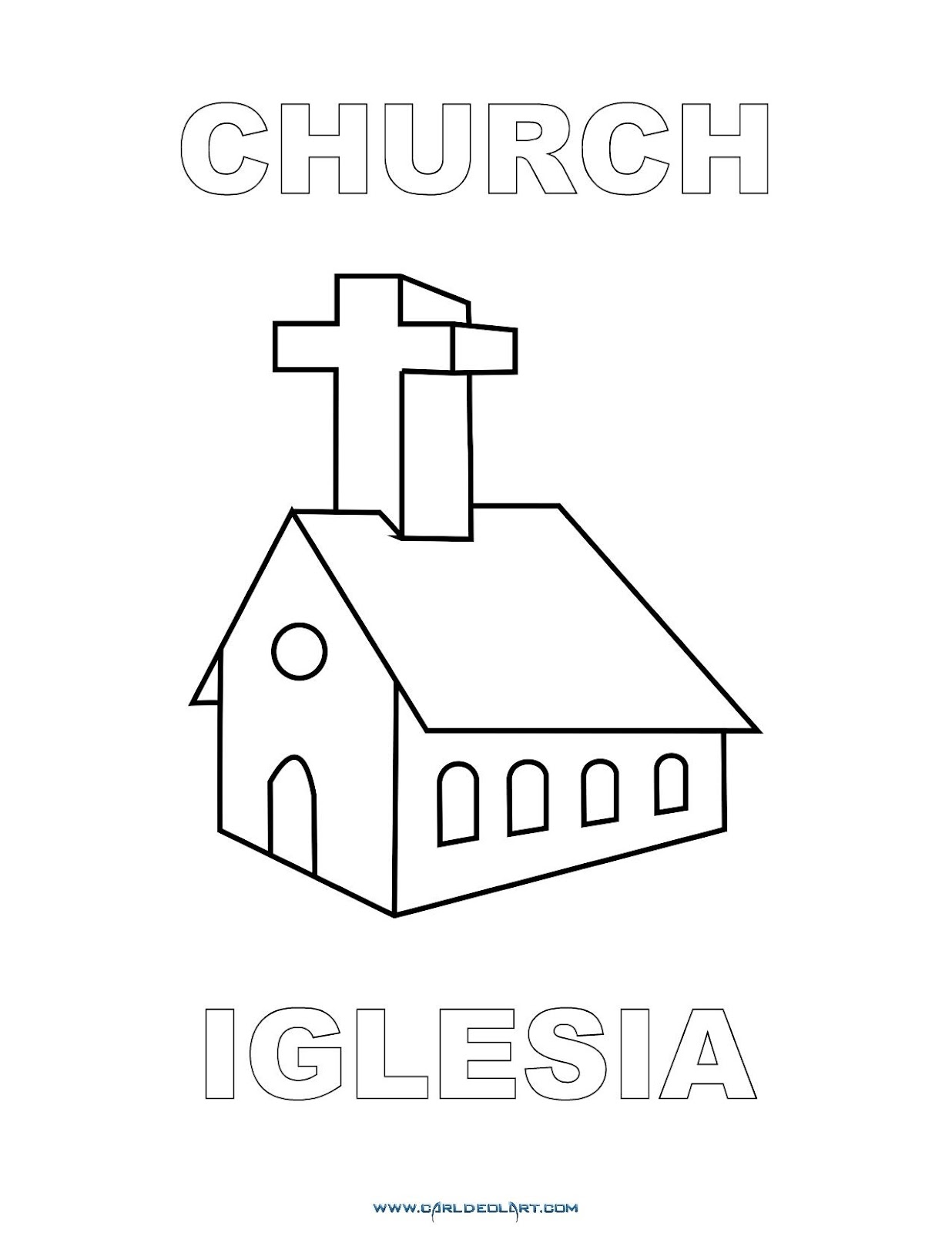 Dibujos Inglés - Español con I: Iglesia - Church