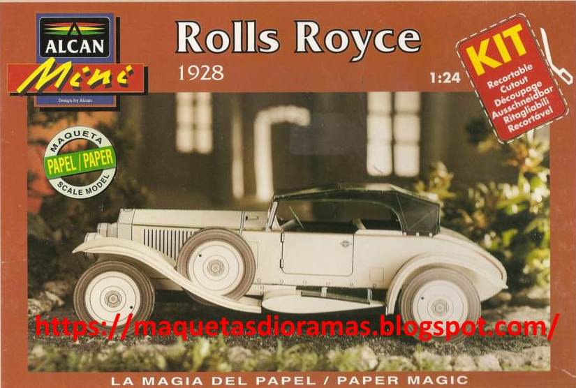 maquetas y dioramas de papel gratis Coche Rolls Royce 1928 papercraft