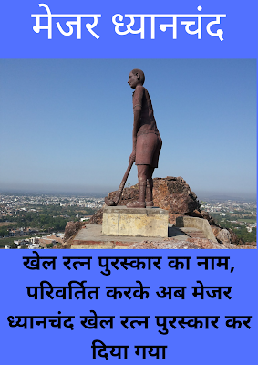 khel ratn ka naam Parivartan Karke Major Dhyan Chand Rakha Gaya