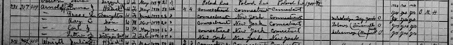 Arnold, Emma J., Head of Household, 50, Widowed; Grace L., daughter, 22, Saleslady in Dry Goods; Ray C., son, 20, Laborer (Tinsmith); Earl J., son, 16, Salesman in Mens' Furnishings(?); Lettie D., sister-in-law, 48. At this time  son Walter was evidently not living at this address