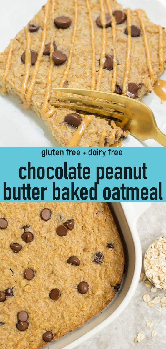 Chocolate Peanut Butter Baked Oatmeal Cookies Recipes