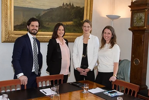 Princess Sofia and Prince Carl Philip of Sweden held a meeting with Christine Grahn, Facebook's Switzerland Policy Director at Stockholm Royal Palace