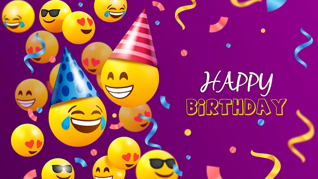 Happy Birthday Background with Emojis