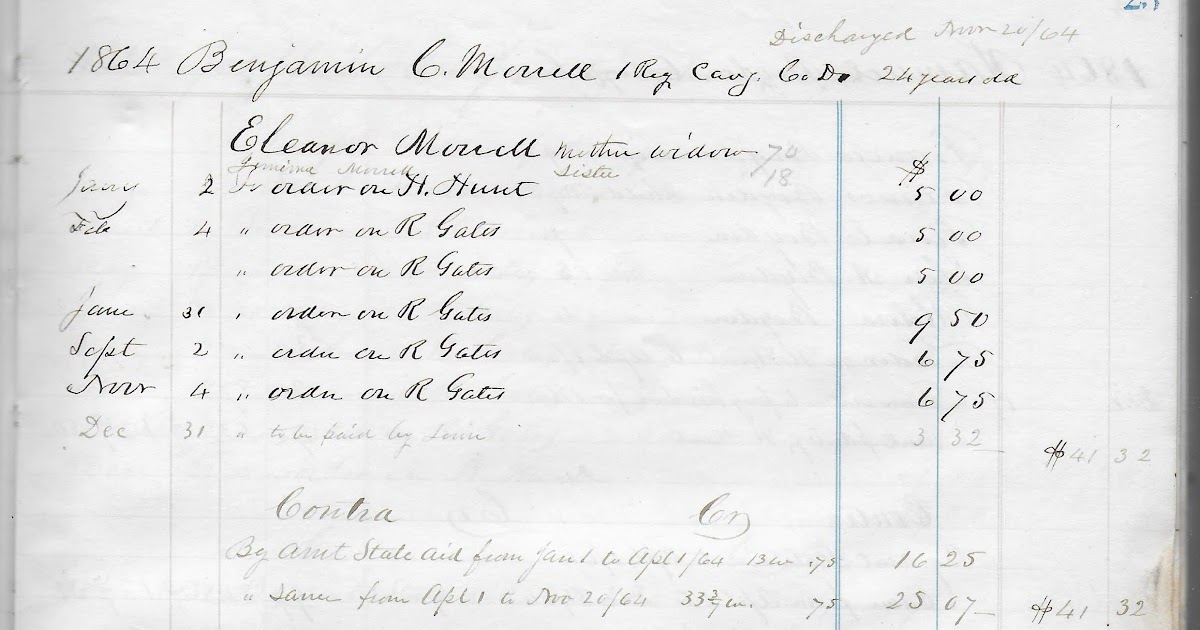 Heirlooms Reunited 1864 Payments on Behalf of Family in Robbinston