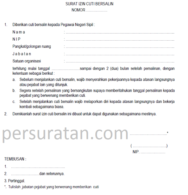 15++ Contoh surat cuti untuk pns terbaru terbaik