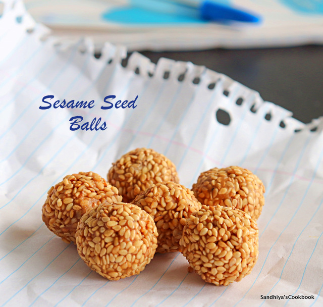 Sandhiya's Cookbook Ellu Urundai Sesame Seed Ladoo Ladoo Recipe