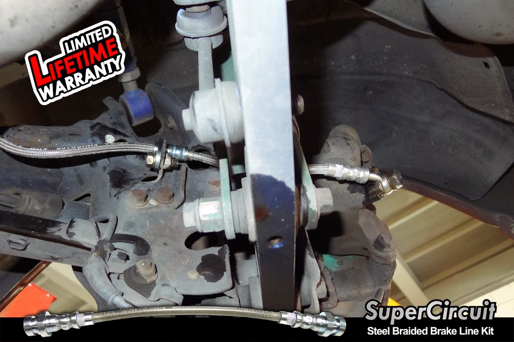 SUPERCIRCUIT Steel Braided Brake Lines: Honda Civic EK Steel Braided