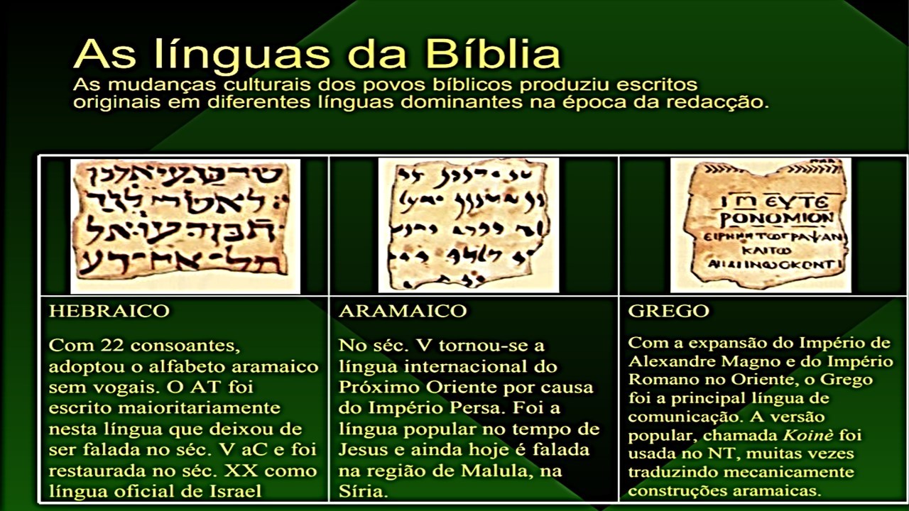Em Que Lingua A Biblia Foi Escrita ENSINO Em Que Lingua A Biblia Foi Escrita ENSINO