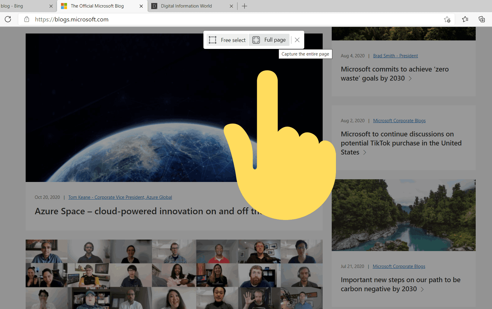 Microsoft Edge Canary Develops New Feature of Full Page Screenshot