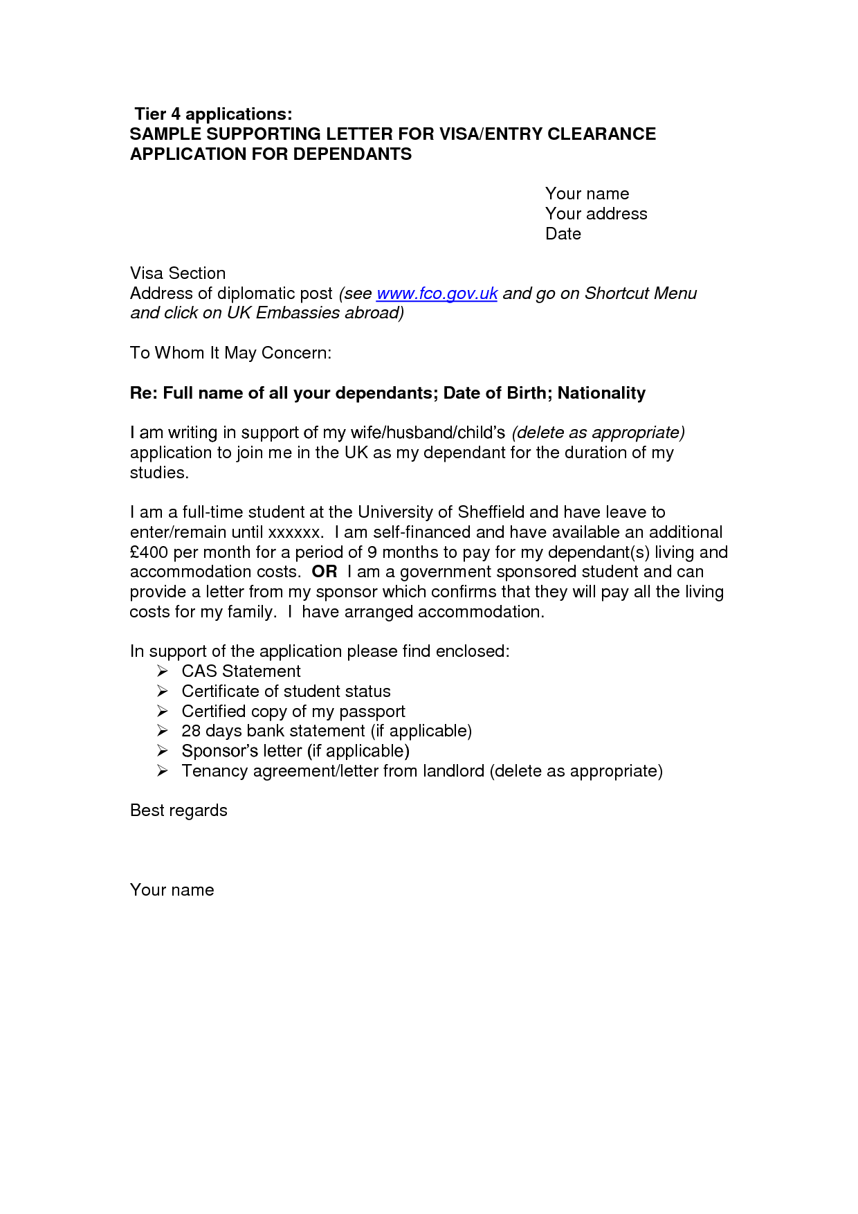 malaysia visa cover letter example