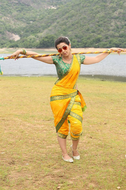 Nikki Galrani Kannada Actress Latest Cute Stills In Saree 4