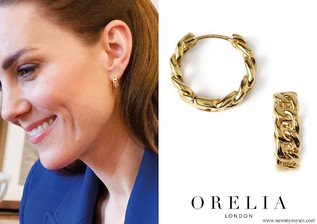 Kate Middleton wore Orelia London Chain Huggie Hoop earrings