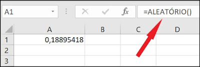 Função Aleatório do Excel