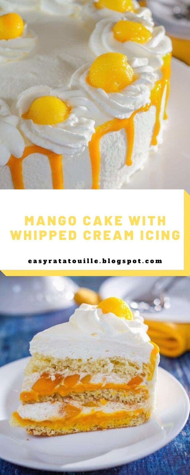 Mango Cake with Whipped Cream Icing